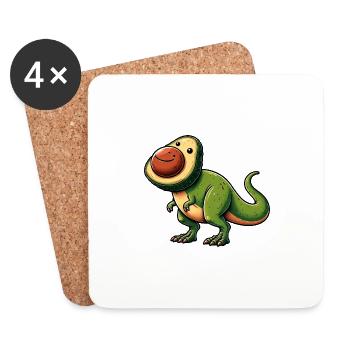 Dino T-Rex Avocat Créature mythique - Dessous de verre (lot de 4) - blanc - Devant