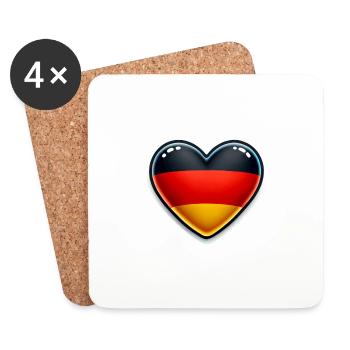 Love Germany - ideal for stickers - Coasters (set of 4) - white - Front