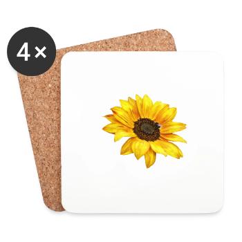 Sonnenblume - Untersetzer (4er-Set) - Weiß - Vorne