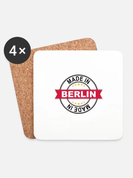 Made in Berlin - Untersetzer (4er-Set) - Weiß