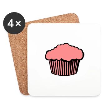 Kuchen Tasse Kuchen 25 - Untersetzer (4er-Set) - Weiß - Vorne