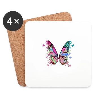 schmetterling ,bunt,graffiti,malerei - Untersetzer (4er-Set) - Weiß - Vorne