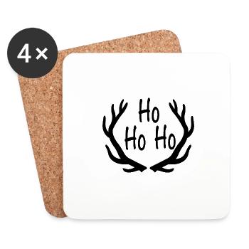 Weihnachten - Ho Ho Ho - Untersetzer (4er-Set) - Weiß - Vorne