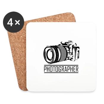 Photographe Photographie Cadeau Dire Drôle - Dessous de verre (lot de 4) - blanc - Devant