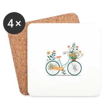 Sweet Adventure Flower Wheel Tour 10 - Coasters (set of 4) - white - Front