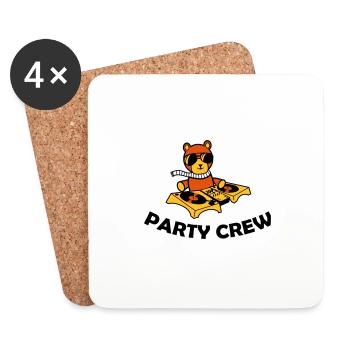 party crew - Untersetzer (4er-Set) - Weiß - Vorne