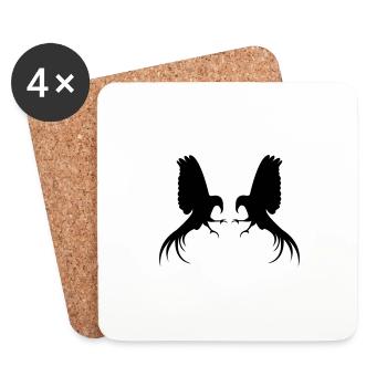 silhouette d'oiseau 2 - Dessous de verre (lot de 4) - blanc - Devant
