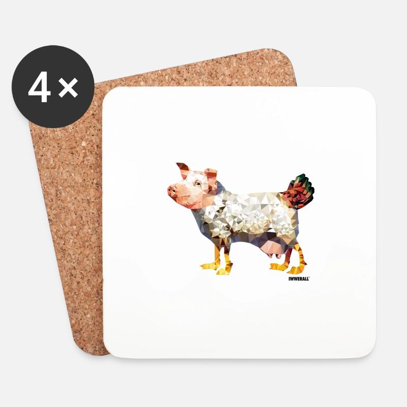 Egg-laying wool milk sow - Coasters (set of 4) - white
