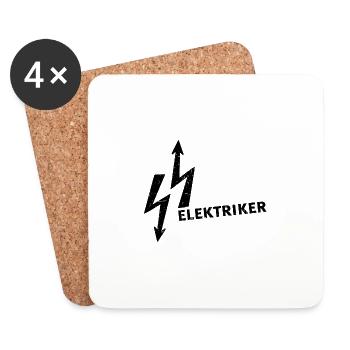 elektriker,strom,logo,blitz,schrift,typo - Untersetzer (4er-Set) - Weiß - Vorne