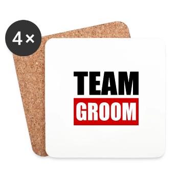 Team groom - Dessous de verre (lot de 4) - blanc - Devant