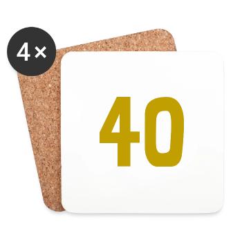 40. 40 ANS. 40e ANNIVERSAIRE. ANNIVERSAIRE 40 ANS. - Dessous de verre (lot de 4) - blanc - Devant