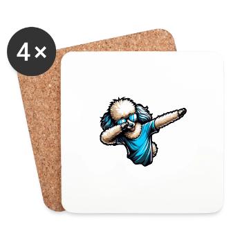 Cooler Pudel Dabbing Stilvolles Design - Untersetzer (4er-Set) - Weiß - Vorne