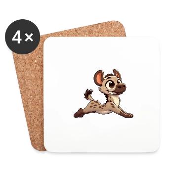 Hyena Yoga Gymnastique Fitness - Dessous de verre (lot de 4) - blanc - Devant