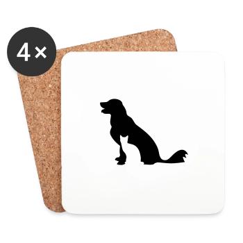 Hund und Katze - Untersetzer (4er-Set) - Weiß - Vorne