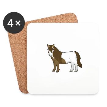 Poney shetland 2 - Dessous de verre (lot de 4) - blanc - Devant