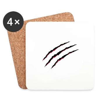claws blood - Coasters (set of 4) - white - Front