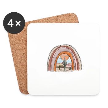 Pastel Desert Rainbow - Coasters (set of 4) - white - Front