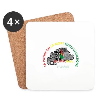 burkina - Dessous de verre (lot de 4) - blanc - Devant