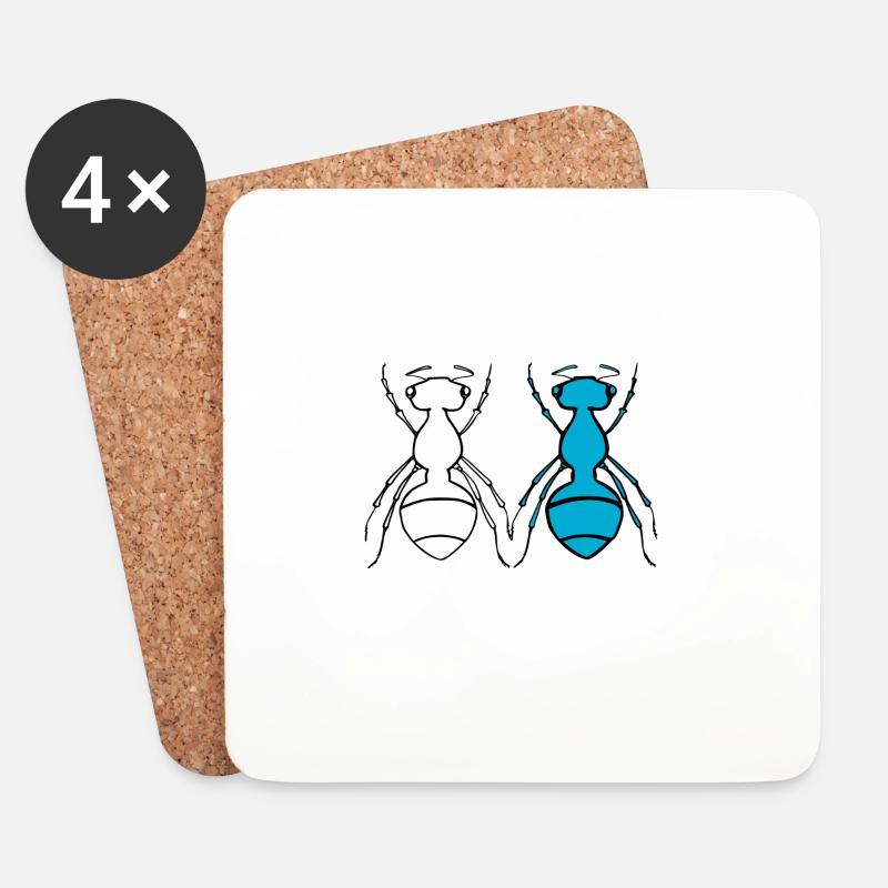 Ant Duo - Untersetzer (4er-Set) - Weiß