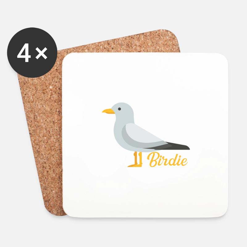 Birdie - Untersetzer (4er-Set) - Weiß