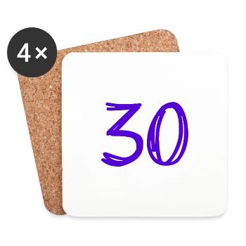 30 JAHRE. 30-jähriges JUBILÄUM. JUBILÄUM 30 JAHRE. 30 - Untersetzer (4er-Set) - Weiß - Vorne