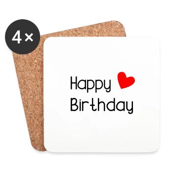 ALLES GUTE ZUM GEBURTSTAG. ALLES GUTE ZUM GEBURTSTAG. JAHRESTAG. - Untersetzer (4er-Set) - Weiß - Vorne