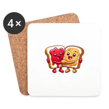 Toast & Jam: PBJ Friendship - Coasters (set of 4) - white - Front