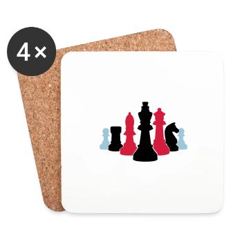 schach 002 - Untersetzer (4er-Set) - Weiß - Vorne