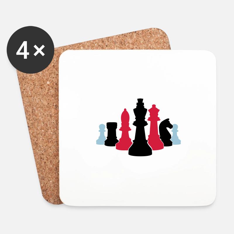 schach 002 - Untersetzer (4er-Set) - Weiß