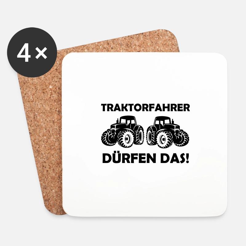les conducteurs de tracteurs peuvent le faire - Dessous de verre (lot de 4) - blanc