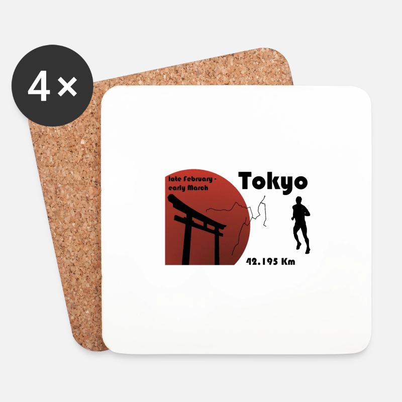 Tokio-Marathon - Untersetzer (4er-Set) - Weiß