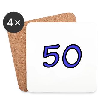 50. 50 YEARS. 50th ANNIVERSARY. 50TH ANNIVERSARY. - Coasters (set of 4) - white - Front