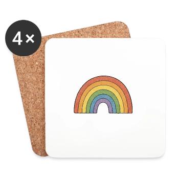 TINY ACTIVISTS | Rainbow - Coasters (set of 4) - white - Front