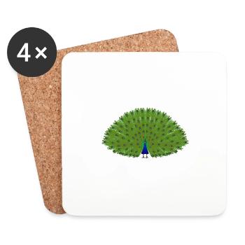 Peacock wheel - Coasters (set of 4) - white - Front