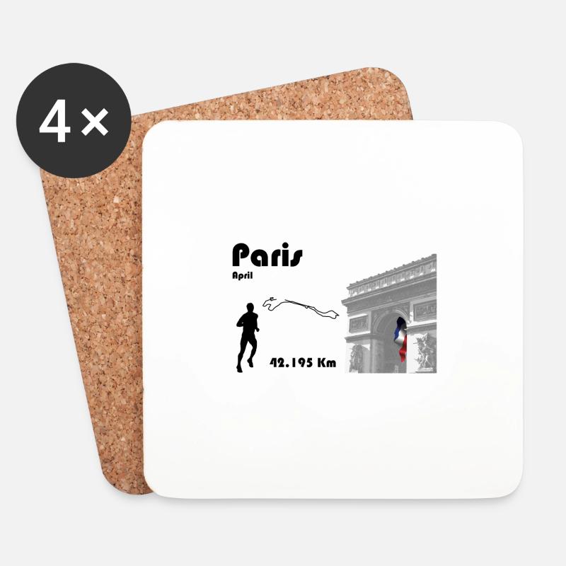 Paris Marathon - Untersetzer (4er-Set) - Weiß