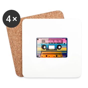 Kassette - Untersetzer (4er-Set) - Weiß - Vorne