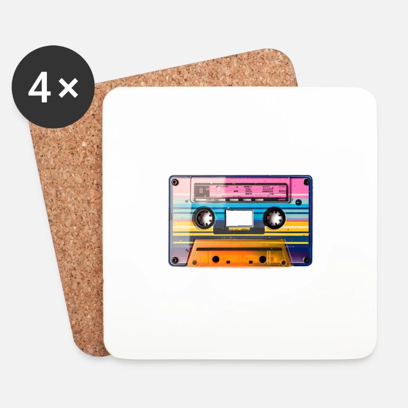Kassette - Untersetzer (4er-Set) - Weiß