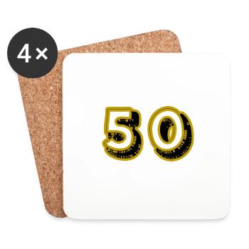 50. 50 YEARS. 50th ANNIVERSARY. 50TH ANNIVERSARY. - Coasters (set of 4) - white - Front