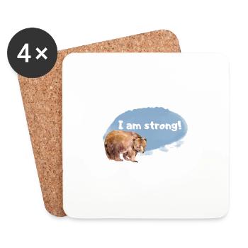 Bär Affirmation für Kinder und Tierliebhaber - Untersetzer (4er-Set) - Weiß - Vorne