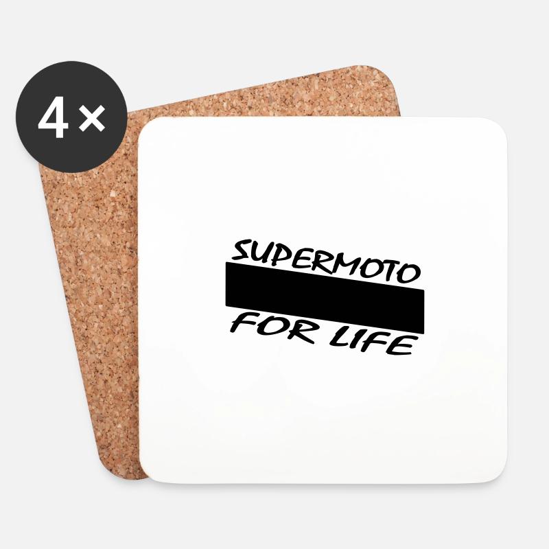 Supermoto - Untersetzer (4er-Set) - Weiß