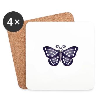Squelette de papillon - Dessous de verre (lot de 4) - blanc - Devant