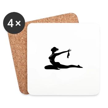 Méditation et Yoga Expression de la puissance et de l’élégance - Dessous de verre (lot de 4) - blanc - Devant