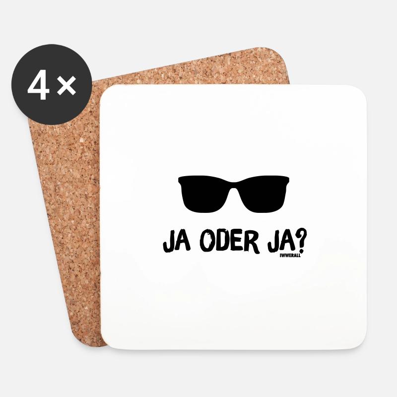 Ja oder Ja? - Untersetzer (4er-Set) - Weiß