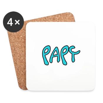 PAPY. FÊTE DES PÈRES. BONNE FÊTE PAPY. JE T'AIME. - Dessous de verre (lot de 4) - blanc - Devant
