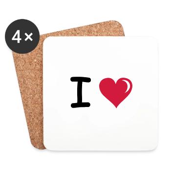 i love - Coasters (set of 4) - white - Front
