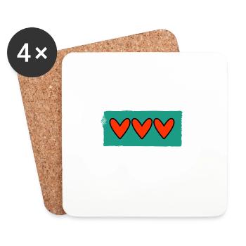 JUST MARRIED. Bachelorette party. VALENTINE'S DAY. COUPLE - Coasters (set of 4) - white - Front