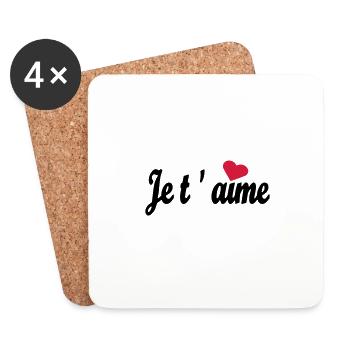 Je t 'aime - Coasters (set of 4) - white - Front