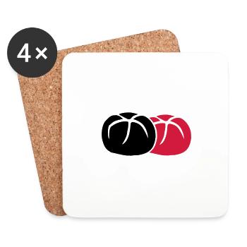 2 Broetchen 3farbig - Untersetzer (4er-Set) - Weiß - Vorne