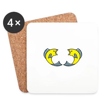 fische - Untersetzer (4er-Set) - Weiß - Vorne