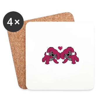 les chiens adorent - Dessous de verre (lot de 4) - blanc - Devant